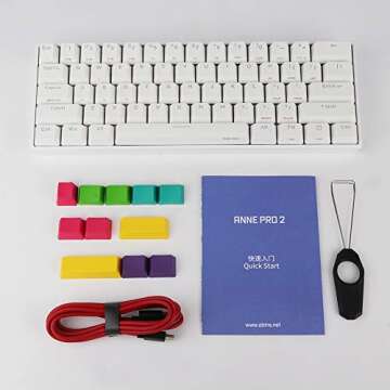 EPOMAKER Anne Pro2 60% Bluetooth Mechanical Keyboard with RGB Backlit PBT Keycaps NKRO Programmable (Kailh White Switch, White)