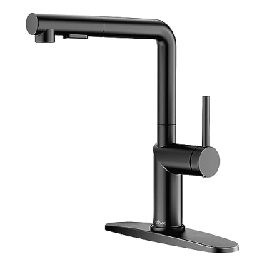 APPASO Modern Kitchen Faucet with Pull-Out Multi-Flow Sprayer Matte Black - Zinc Alloy Single-Handle...