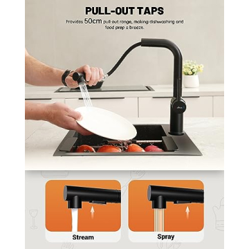 APPASO Modern Kitchen Faucet Matt Black - Stylish & Functional