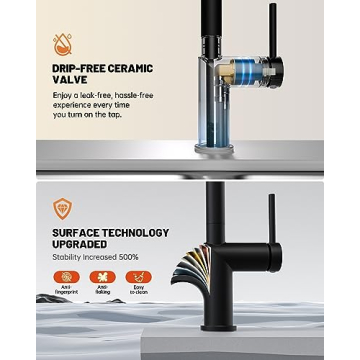 APPASO Modern Kitchen Faucet Matt Black - Stylish & Functional