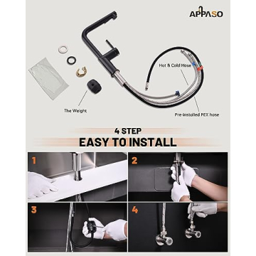 APPASO Modern Kitchen Faucet Matt Black - Stylish & Functional