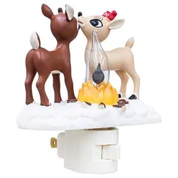 Rudolph The Red Nosed Reindeer Night Light with Flickering Flame, 5 1/4 Inch