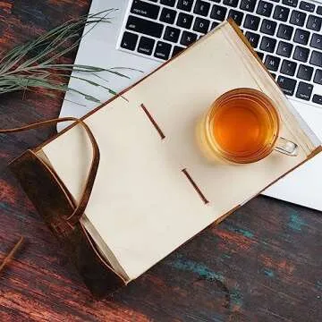 LEATHER VILLAGE Leather Bound Journal - Rustic Brown, 7"X5", 220 Pages - Vintage Blank Paper Diary for Writing, Drawing, Sketchbook, and Travel Notebook - Ideal for Women and Men