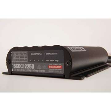 REDARC 25A in-Vehicle DC to DC Charger with MPPT — Dual Input for Solar & Alternator Charging, Green Power Priority - 12 or 24V Battery Charger Suitable with AGM, Gel, Lithium LiFePO4 Batteries