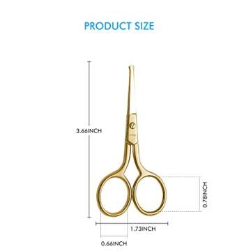 LIVINGO Professional Nose Hair Scissors - 3.5” Multi-Purpose Grooming Tool
