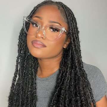 Zeelool Women's Stylish Cat Eye Glasses Frame with Clear Lens Claudette ZOA01968-02 Crystal