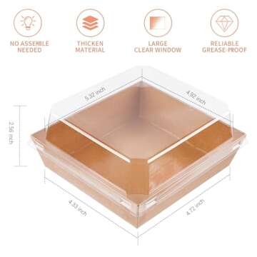 Ocmoiy Small Charcuterie Boxes - 100ct Disposable Food Containers for Desserts and More