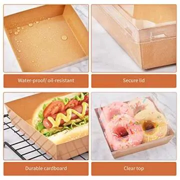 Ocmoiy Small Disposable Charcuterie Boxes - 100ct Bakery Containers