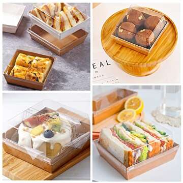 Ocmoiy Small Disposable Charcuterie Boxes - 100ct Bakery Containers