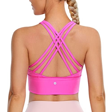 CRZ YOGA Women's Strappy Longline Sports Bra - Comfort & Style