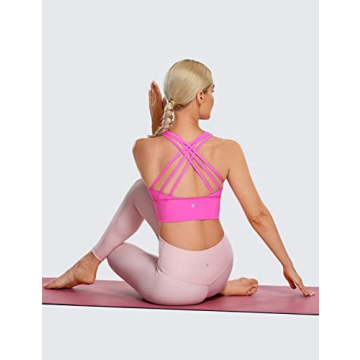 CRZ YOGA Women's Strappy Longline Sports Bra - Comfort & Style