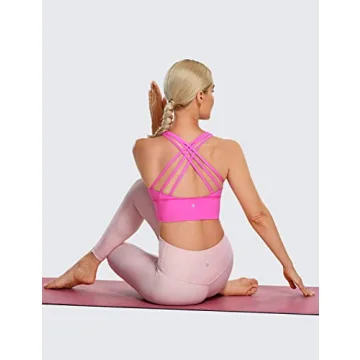 CRZ YOGA Women's Strappy Longline Sports Bra - Comfort & Style