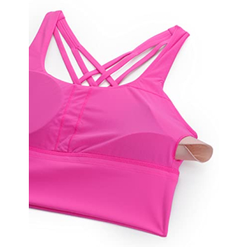 CRZ YOGA Women's Strappy Longline Sports Bra - Comfort & Style