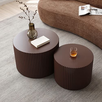 Modern Round Nesting Coffee Table Set for Elegant Living