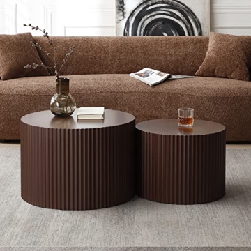 Modern Round Nesting Coffee Table Set for Elegant Living
