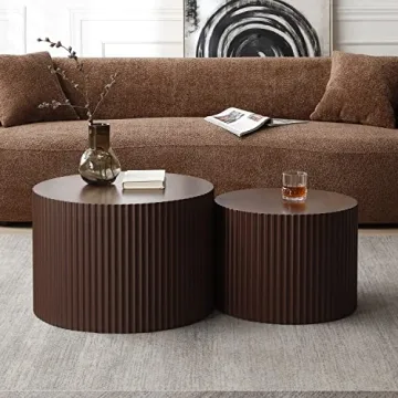 Modern Round Nesting Coffee Table Set for Elegant Living