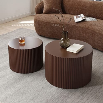 Modern Round Nesting Coffee Table Set for Elegant Living
