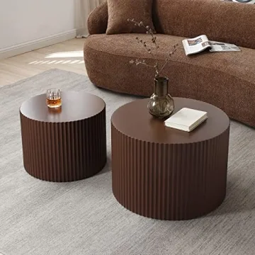 Modern Round Nesting Coffee Table Set for Elegant Living