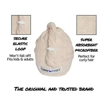 Turbie Twist Microfiber Hair Towel Animal Print 2 Pack (Tan-Leopard)