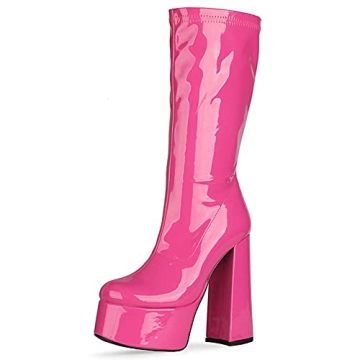 Shop MeiLuSi Pink Gogo Knee High Boots for Women