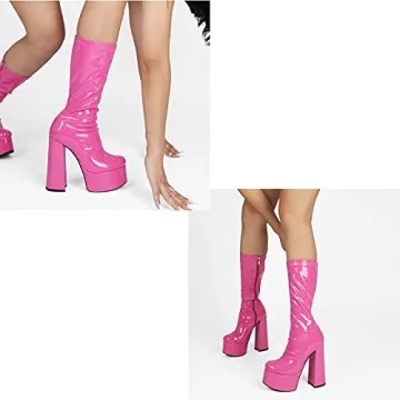 Shop MeiLuSi Pink Gogo Knee High Boots for Women