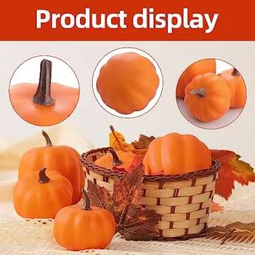 Artgar 8 PCS Orange Artificial Pumpkins for Fall Decor