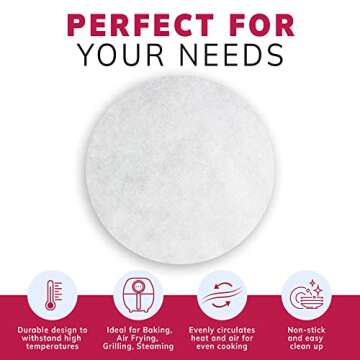 Reli. Parchment Paper Rounds, 9 Inch (400 Count), White | Parchment Paper for Baking & Air Fryer | Non-Stick, 9" Liner Sheets | Food Grade Cooking, Baking Sheets for Cakes, Steaming (Round)