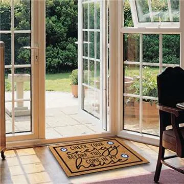 Wulidrom Check Your Energy Before You Come in My House Indoor Front Door Mat for Shoes by Door, Door Mats Outdoor Funny Door Mats for Outside Entry 30"X18"