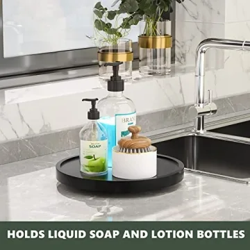 VeyFey Bamboo Turntable Vanity Tray 10 Inch Organizer