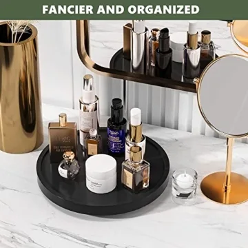 VeyFey Bamboo Turntable Vanity Tray 10 Inch Organizer