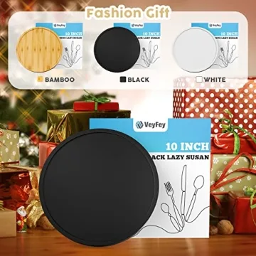 VeyFey Bamboo Turntable Vanity Tray 10 Inch Organizer