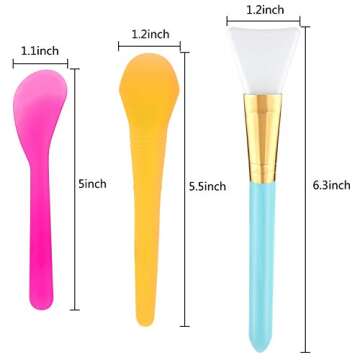 Coopay 9 Pieces Silicone Magic Epoxy Brushes Stir Sticks Including Flexible Silicone Epoxy Brushes a...