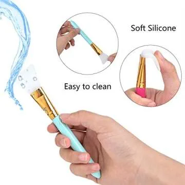 Coopay 9 Pieces Silicone Magic Epoxy Brushes Stir Sticks Including Flexible Silicone Epoxy Brushes and Stir Sticks for Mixing Resin, Epoxy, Liquid, Paint, Making Craft Glitter Tumblers