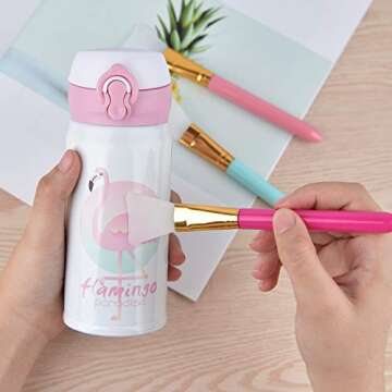 Coopay 9 Pieces Silicone Magic Epoxy Brushes Stir Sticks Including Flexible Silicone Epoxy Brushes and Stir Sticks for Mixing Resin, Epoxy, Liquid, Paint, Making Craft Glitter Tumblers