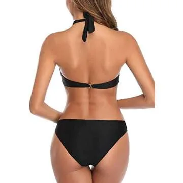 Tempt Me Women One Piece Sexy See Through Mesh Cutout Halter Monokini Black M
