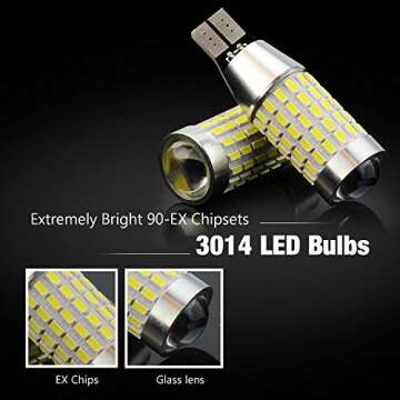 JDM ASTAR Extremely Bright 2000 Lumens 360-Degree Shine 921 912 90-EX Chipsets LED Bulbs For Backup Reverse Lights, Xenon White