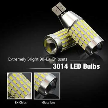 JDM ASTAR Extremely Bright 2000 Lumens 360-Degree Shine 921 912 90-EX Chipsets LED Bulbs For Backup Reverse Lights, Xenon White