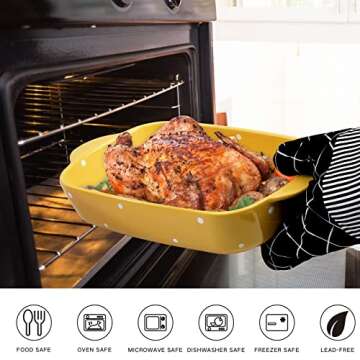 AVLA Porcelain Bakeware Set - Vibrant 3-Piece Kitchen Essential