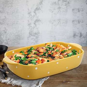 AVLA Porcelain Bakeware Set - Vibrant 3-Piece Kitchen Essential