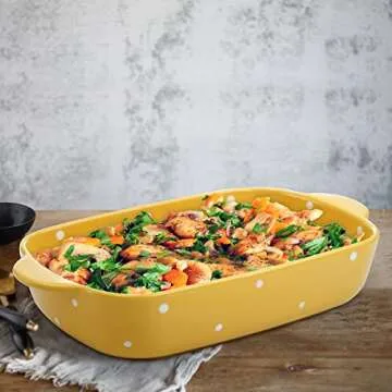 AVLA Porcelain Bakeware Set - Vibrant 3-Piece Kitchen Essential