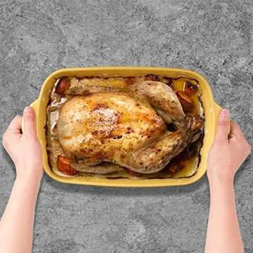 AVLA Porcelain Bakeware Set - Vibrant 3-Piece Kitchen Essential