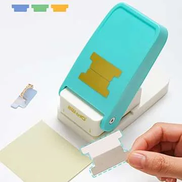 KW-triO Tab Punch DIY Index Tabs Puncher Tag Punch Paper Punch for Scrapbooking, Journaling Tabs, Bible Tabs, Book Tabs, Planner Inserts and More Projects (Tab Punch), Cyan