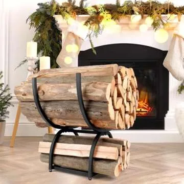 AJART Patio Heavy Duty Firewood: Wood Rack Outdoor for Firewood - 23 inch Fire Log Wood Storage Shel...