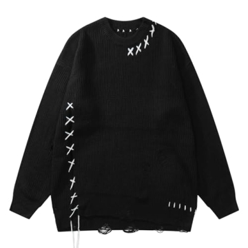 Aelfric Eden Oversized Pullover Sweater - Trendy Black Knit Top for All Occasions