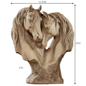 Touch of Class Loving Horses Table Sculpture Tan