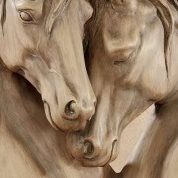 Touch of Class Loving Horses Table Sculpture Tan