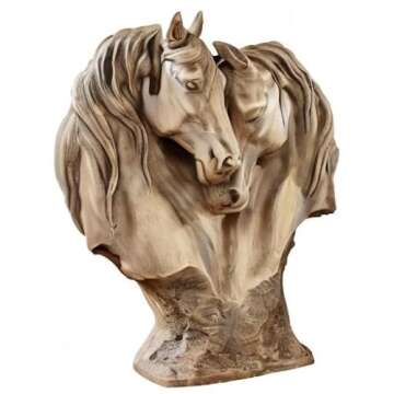 Touch of Class Loving Horses Table Sculpture Tan