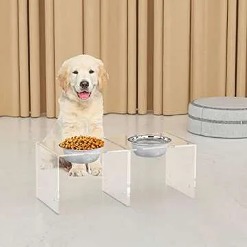 NIUBEE Elevated Dog Bowls Stand for Modern Pet Dining
