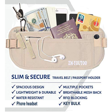 Travel Money Belt with RFID Blocking for Men and Women