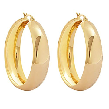 Edforce Stainless Gold-Plated Hypoallergenic Hoop Earrings